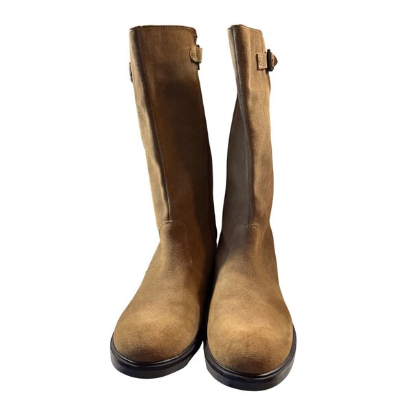 Lands End Women's Tan Suede Knee-High Boots Adjustable Buckle Size 9 - Picture 3 of 7